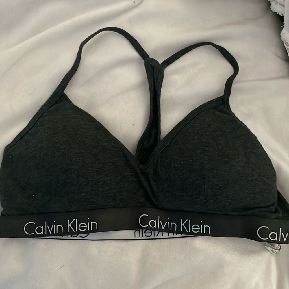 Dark grey Calvin Klein razor back bralette